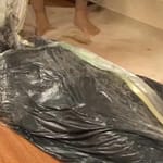 全身どろどろグリスメッシー最後包まれて運ばれる