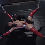 X字完全拘束拷問｜両手両足を磔状態のヒロインピンチ動画