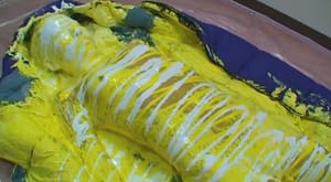 完全拘束されて身動きできない女が顔面にペンキをたっぷりぶっかけられる拷問逃げられない変態フェチ動画