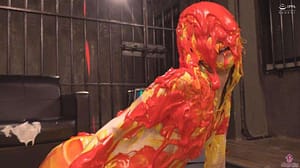 ドロドロペイント顔面ぶっかけメッシー│重厚感があるペンキの質感が好き包まれていく姿に興奮変態フェチ動画