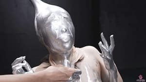 顔面パンスト銀粉責め呼吸制御｜苦しいのに気持ち良いのか？変態フェチ動画