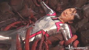 触手十字架両手両足磔完全拘束顔面ぶっかけメッシー｜逃げられないヒロインピンチ変態フェチ動画