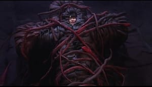 両手足十字架磔状態完全拘束│触手に生き埋めになるかわいそうなヒロピンフェチ変態動画