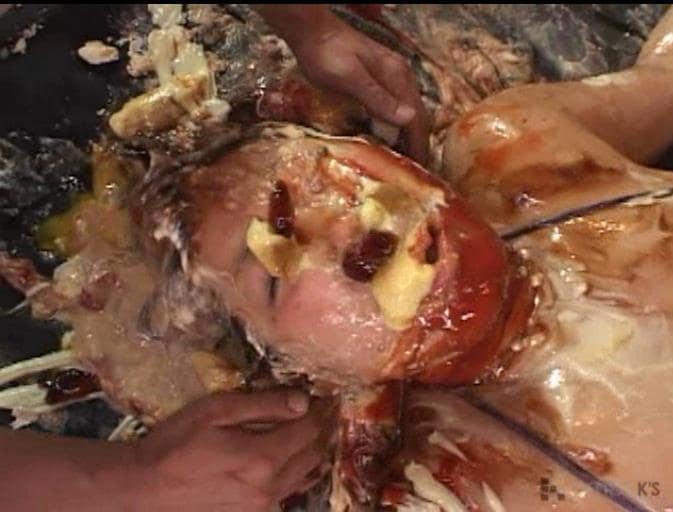 女体盛り顔面メッシー