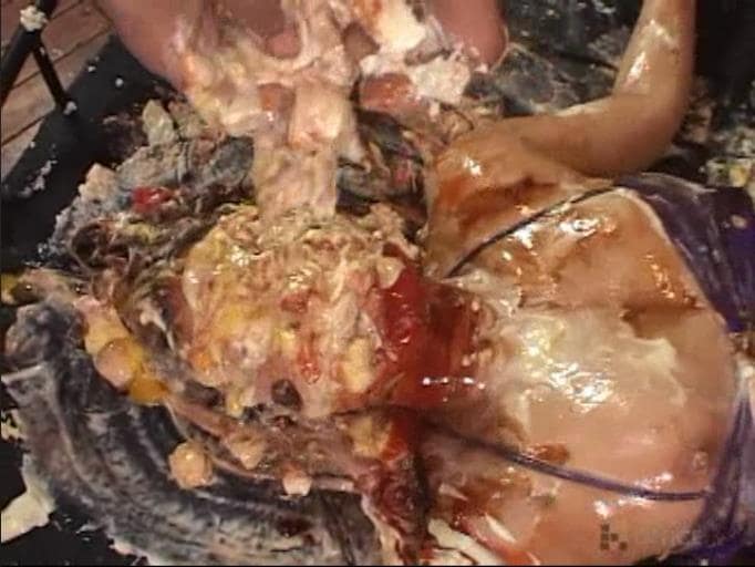 女体盛り顔面メッシー