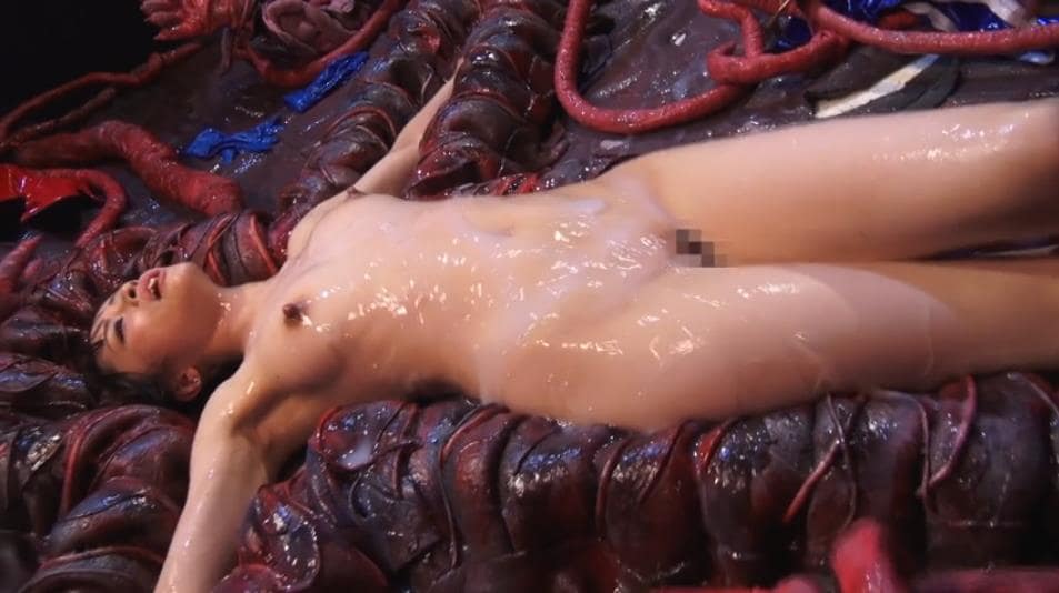 触手ぶっかけ完全拘束